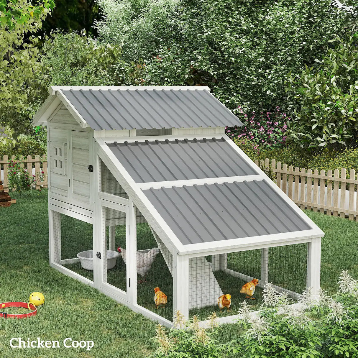 Outsunny Set of 12 Corrugated Steel Roof Sheet Panels - Light Grey