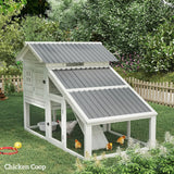 Outsunny Set of 12 Corrugated Steel Roof Sheet Panels - Light Grey