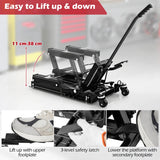 680 kg Motorcycle Hydraulic Lift with 3-Level Height Adjustable Platform-Black