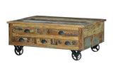 Giner and Colomer - Recycled Wood Coffee Table (5 Drawers, Lift Top)
