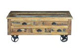 Giner and Colomer - Recycled Wood Coffee Table (5 Drawers, Lift Top)