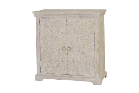 Giner and Colomer - 2-Door Chest Of Drawers In Mango Wood With Interior Shelf