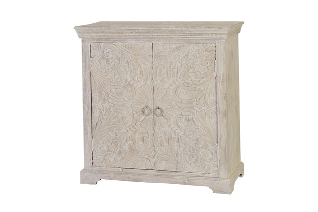 Giner and Colomer - 2-Door Chest Of Drawers In Mango Wood With Interior Shelf