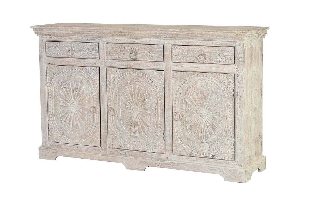 Giner and Colomer - Mango Wood Sideboard (3 Doors, 3 Drawers) With Interior Shelves