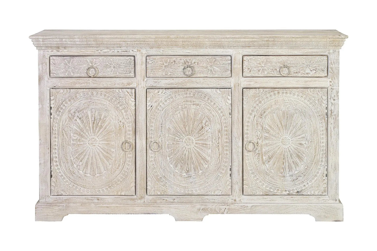 Giner and Colomer - Mango Wood Sideboard (3 Doors, 3 Drawers) With Interior Shelves