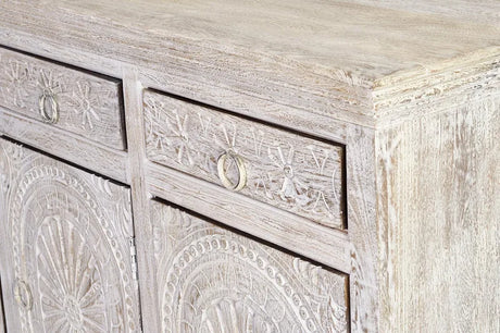 Giner and Colomer - Mango Wood Sideboard (3 Doors, 3 Drawers) With Interior Shelves