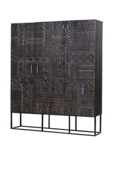 Giner and Colomer - 3-Door Mango Wood Display Cabinet & Metal Base