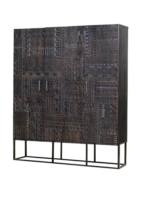 Giner and Colomer - 3-Door Mango Wood Display Cabinet & Metal Base