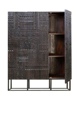 Giner and Colomer - 3-Door Mango Wood Display Cabinet & Metal Base