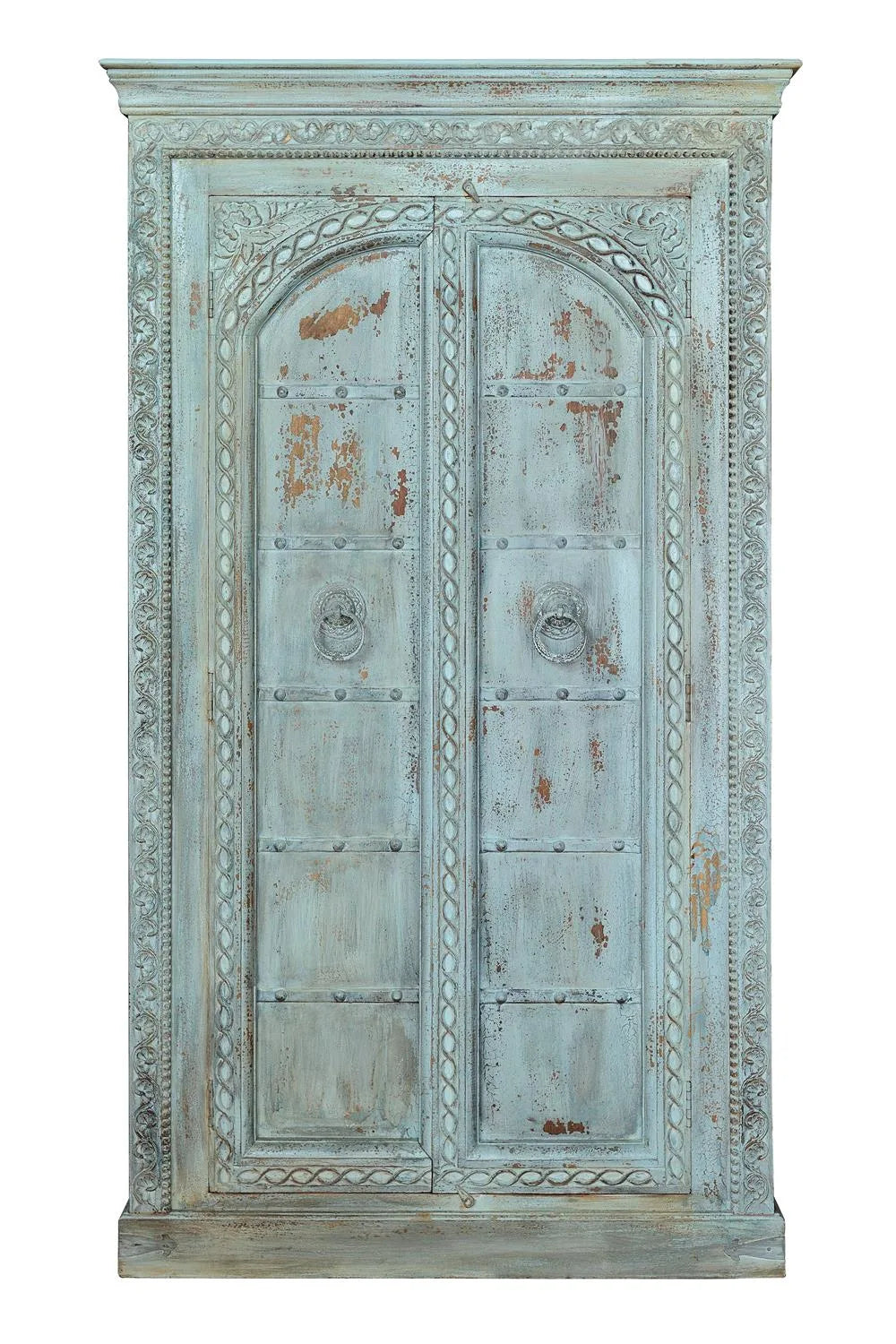 Giner and Colomer - 2-Door Mango Wood Cabinet With 3 Shelves (Crackled Finish)
