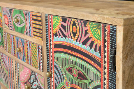 Giner and Colomer - Hand-Painted Mango Wood TV Stand (100 x 32 x 55)