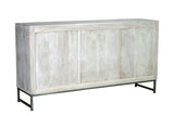 Giner and Colomer - Mango Wood Sideboard (2 Doors, 3 Drawers) With Grey Iron Base