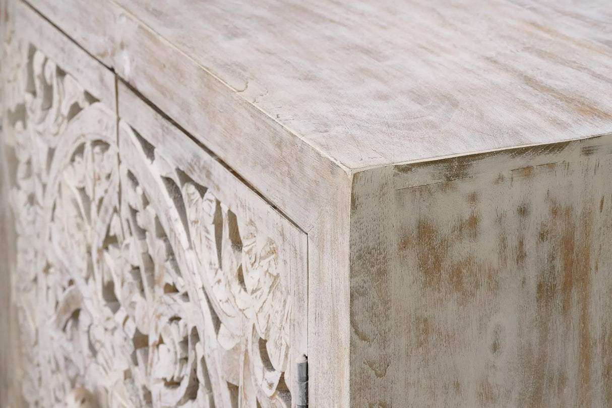 Giner and Colomer - 2-Door Mango Wood Sideboard With Iron Base & Shelf