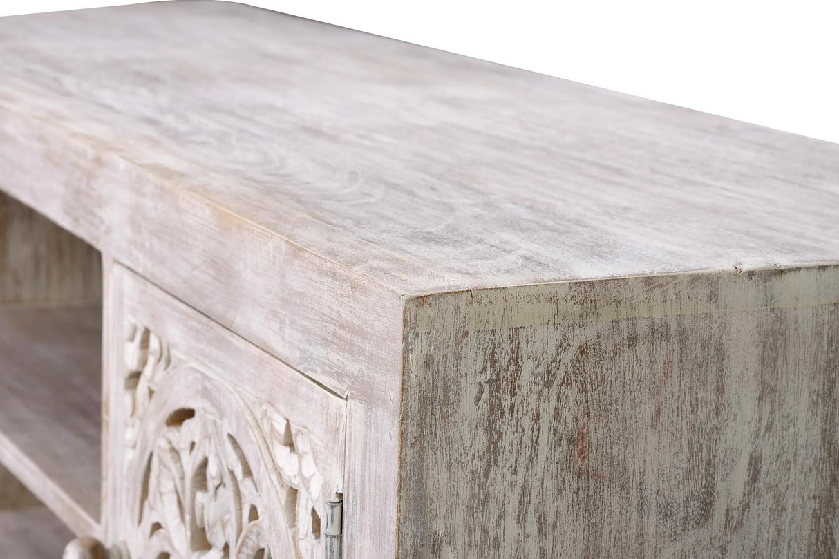 Giner and Colomer - 2-Door Mango Wood TV Cabinet & Iron Base