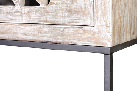 Giner and Colomer - 2-Door Mango Wood Display Cabinet With Iron Base