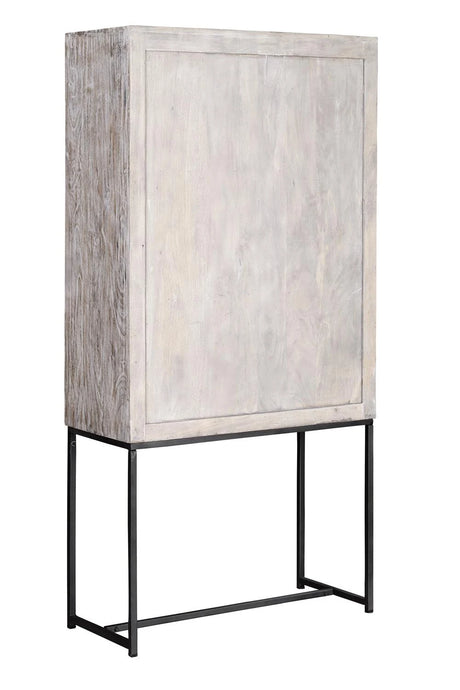 Giner and Colomer - 2-Door Mango Wood Display Cabinet With Iron Base