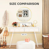 HOMCOM 61cm Decorative Wall Mirror for Bedroom Living Room, Modern Round Bathroom Mirror for Home Decor, Gold Tone