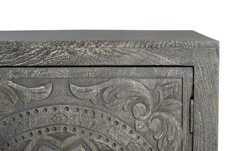 Giner and Colomer - 3-Door Mango Wood Sideboard With Handmade Door Details