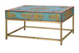 Giner and Colomer - 1-Drawer Coffee Table With Metal Base & Hand-Painted Mango Wood Top