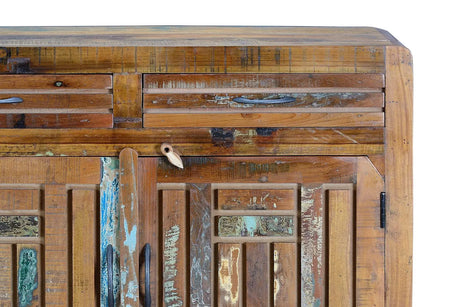 Giner and Colomer - 2-Door, 2-Drawer Chest In Recycled Wood & Metal Legs