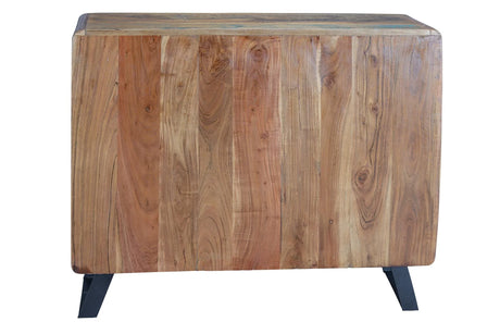 Giner and Colomer - 2-Door, 2-Drawer Chest In Recycled Wood & Metal Legs