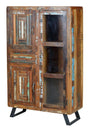 Giner and Colomer - 3-Door, 1-Drawer Mango Wood Display Cabinet With Metal Legs