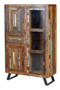 Giner and Colomer - 3-Door, 1-Drawer Mango Wood Display Cabinet With Metal Legs