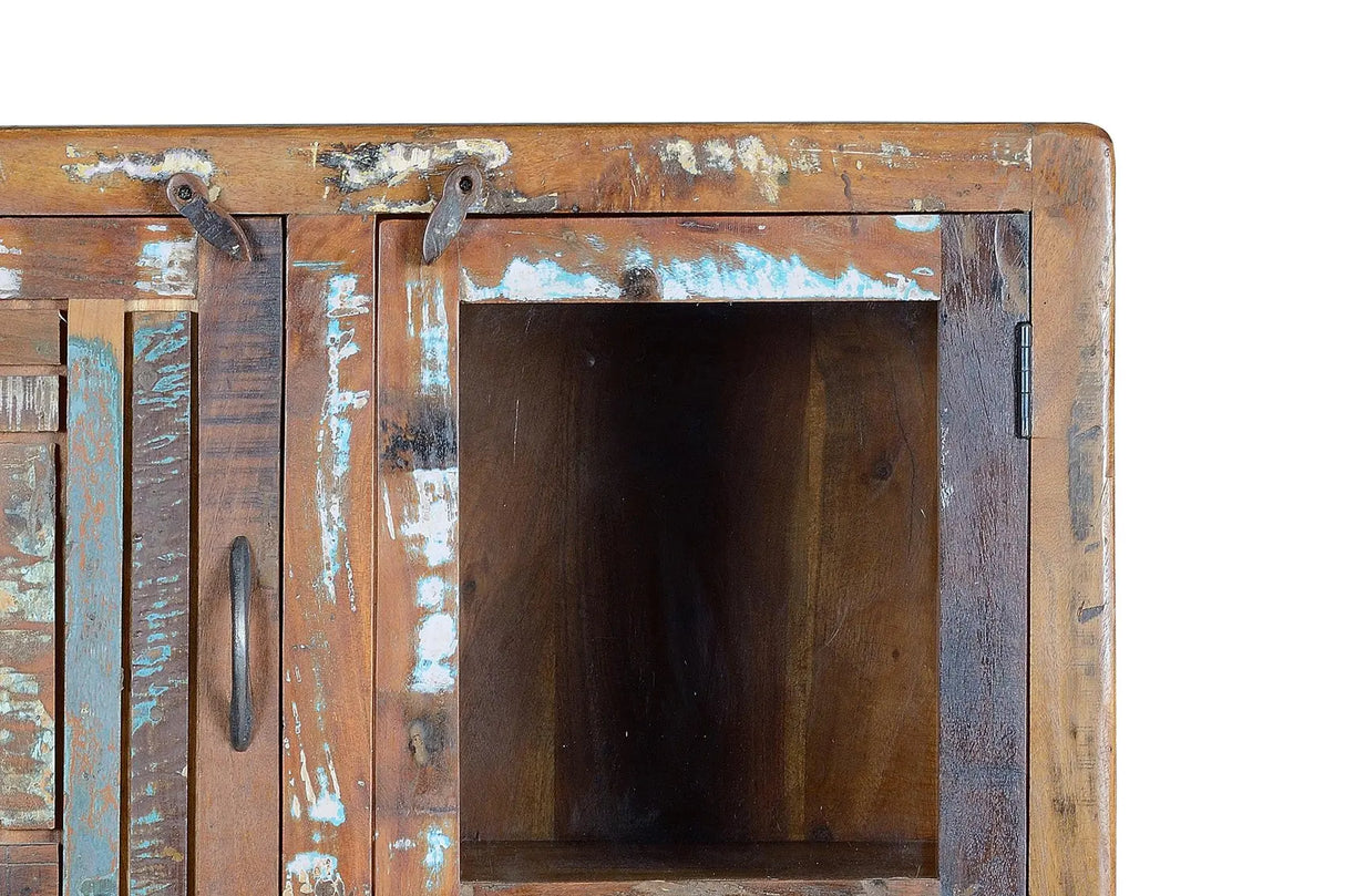 Giner and Colomer - 3-Door, 1-Drawer Mango Wood Display Cabinet With Metal Legs