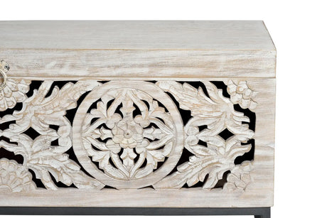 Giner and Colomer - Mango Wood Chest & Metal Base (Top Opening, Large Capacity)