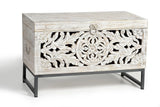 Giner and Colomer - Mango Wood Chest & Metal Base (Top Opening, Large Capacity)