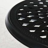 Outsunny 78 cm Round Garden Dining Table with Parasol Hole Antique Cast Aluminium Outdoor Table Only, Black