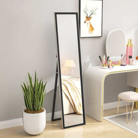 HOMCOM Glitter Frame Full-Length Mirror - Black