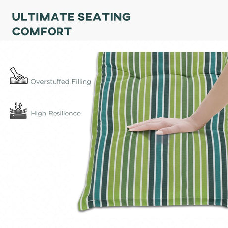 Outsunny Polyester Set Of 2 Swing Chair Cushion Green Stripes