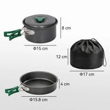 Outsunny Camping Cookware Set, 8-Piece Ultralight Camping Cooking Kit with Anti-Scald Handles, Grey