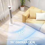 HOMCOM Oscillating Tower Fan Remote Control 3 Speed Modes Cooling Machine White
