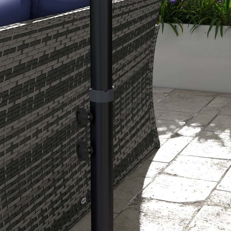 Outsunny 3m Cantilever Overhanging Parasol, with Cross Base - Black