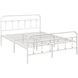 HOMCOM Double Minimalistic Metal Bed Frame - White