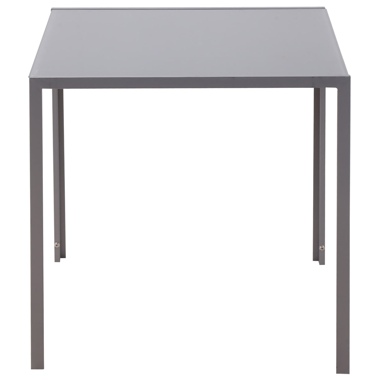 HOMCOM Modern Square Dining Table for 2-4 People, with Glass Top & Metal Legs for Dining Room, Living Room, Grey