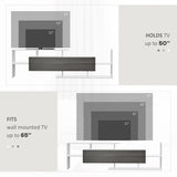 HOMCOM TV Cabinet with Wall Shelf for Wall-Mounted 65" TVs or Standing 40" TVs - White and Grey