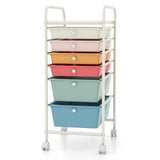 6 Drawers Rolling Storage Cart Organizer-Macaron