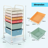 6 Drawers Rolling Storage Cart Organizer-Macaron