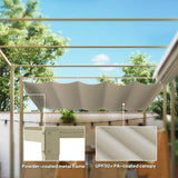 Outsunny 3 x 3(m) Garden Pergola with Retractable Roof and Magnetic Fixture, Outdoor Gazebo Pergola Kit Sun Shade Canopy, UPF30+, Khaki