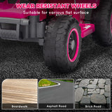 AIYAPLAY 6V Electric Quad Bike for Kids, Ride On ATV w/ Forward/Reverse, Headlights, for Ages 18-36 Months, Pink