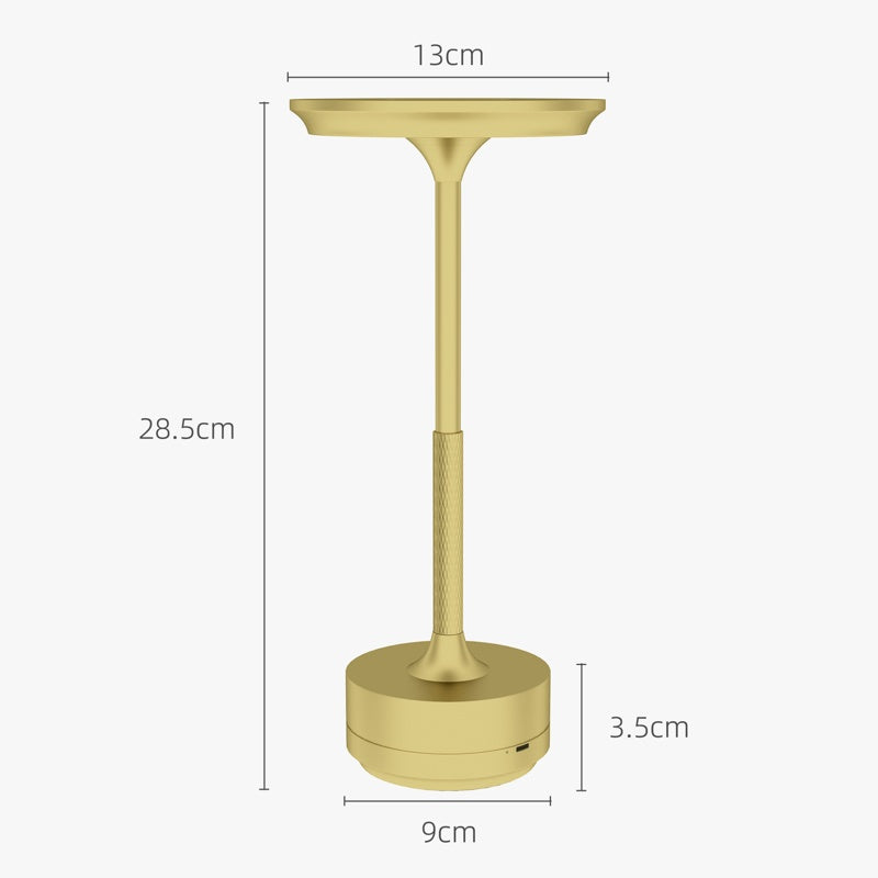 HOMCOM Cordless Table Lamp, Touch LED Desk Lamp with 4000mAh Rechargeable Battery, 3 Colour, for Bedroom Living Room, Gold Tone