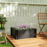 Outsunny Vinyl Raised Garden Bed Kit, 2 x 2 x 1ft Modular Elevated Garden Box with Slotting Legs and Open Bottom, Dark Grey