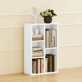 HOMCOM 2-Tier Bookshelf with 5 Compartments - White