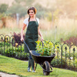 Outsunny Decorative Garden Fencing, 83cm (H) x 3m (L) 5PCs Outdoor Picket Fence Panels, Rustproof Metal Wire Landscape Flower Bed Border Edging Animal Barrier, Black