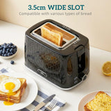 HOMCOM Kettle and Toaster Set, 1.7L 3000W Rapid Kettle with Limescale Filter, 2 Slice Toaster with 7 Browning Controls, Black