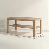 HOMCOM 2-Tier Coffee Table with Storage Shelf, Rectangular Centre Table for Living Room, Home Office, Natural Wood Finish