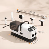 PawHut 5 in 1 Dog Grooming Vacuum & Dryer w/ Clipper, 1.8L Canister, 4 Modes Blow Temperature